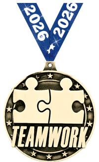 2" 3D TEAMWORK GOLD MEDAL