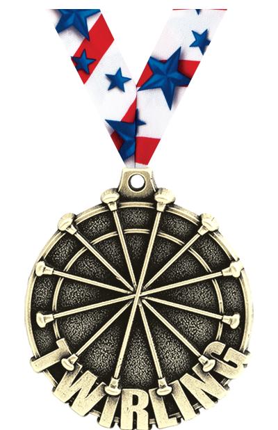 2" 3D TWIRLING MEDAL GOLD