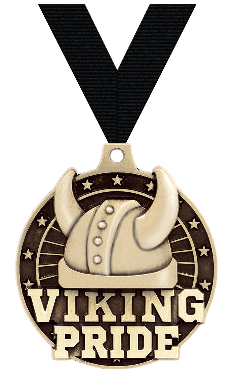 2" 3D VIKING PRIDE GOLD MEDAL