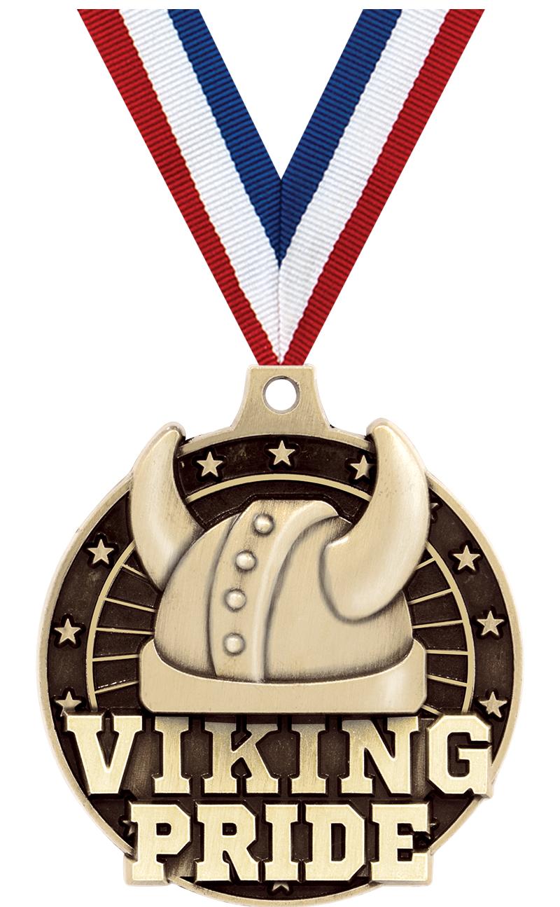 2" 3D VIKING PRIDE GOLD MEDAL