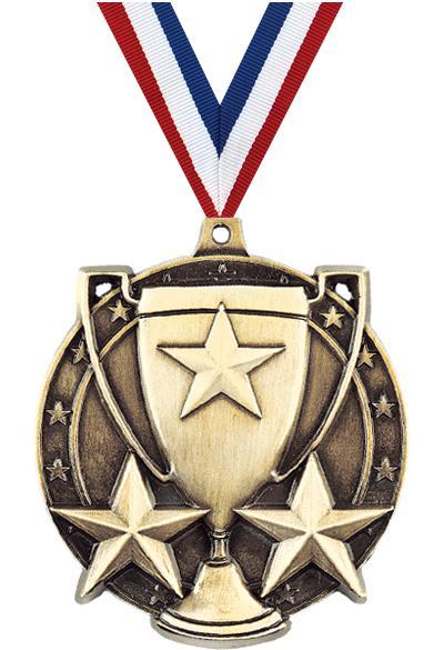 2" 3D STAR/CUP MEDAL GOLD