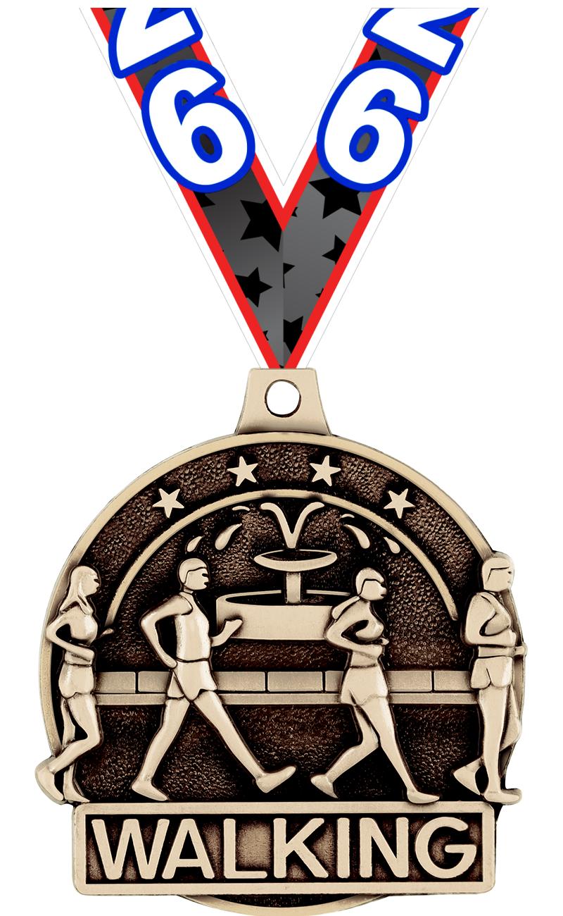 2" 3D WALKING MEDAL GOLD