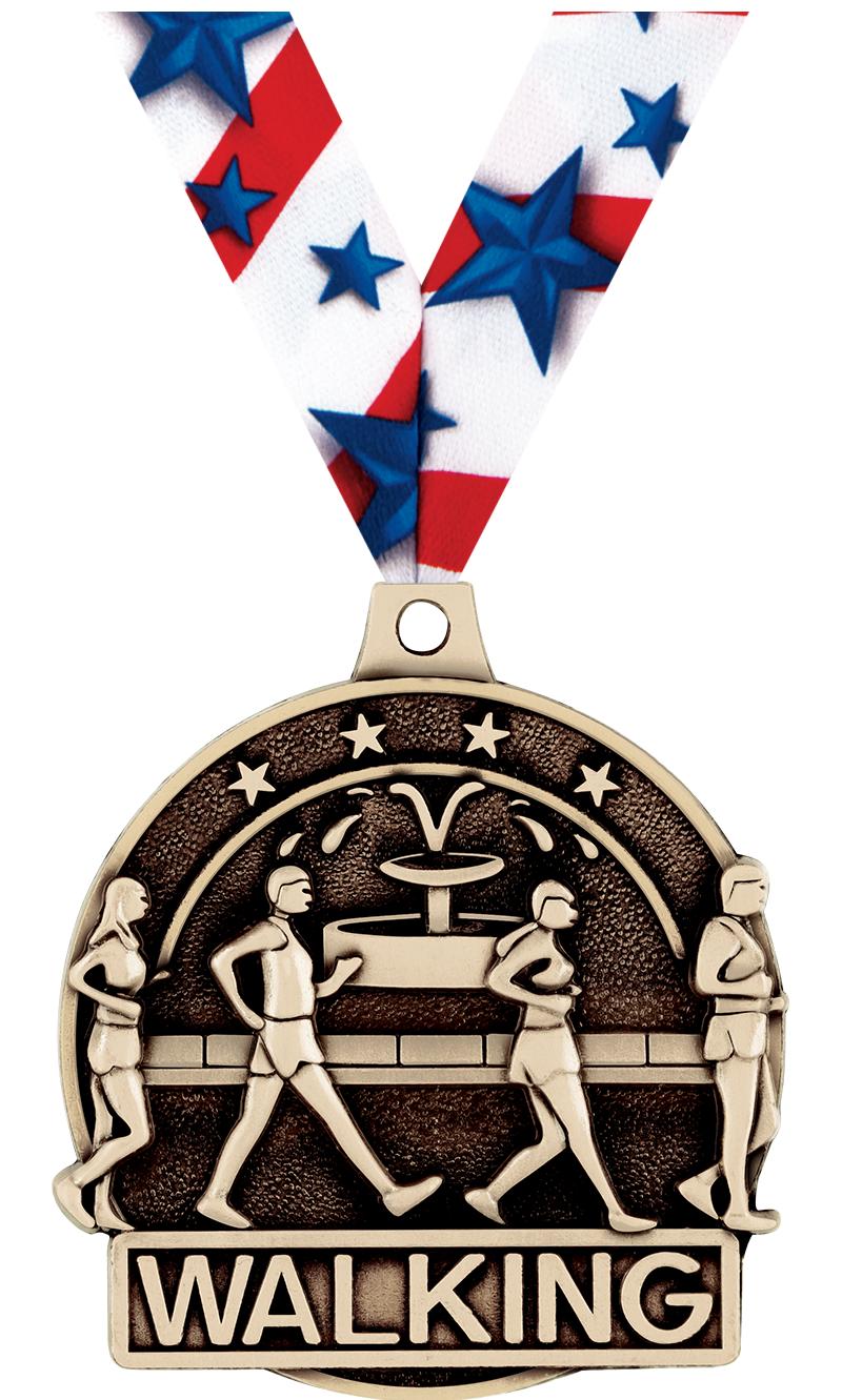 2" 3D WALKING MEDAL GOLD