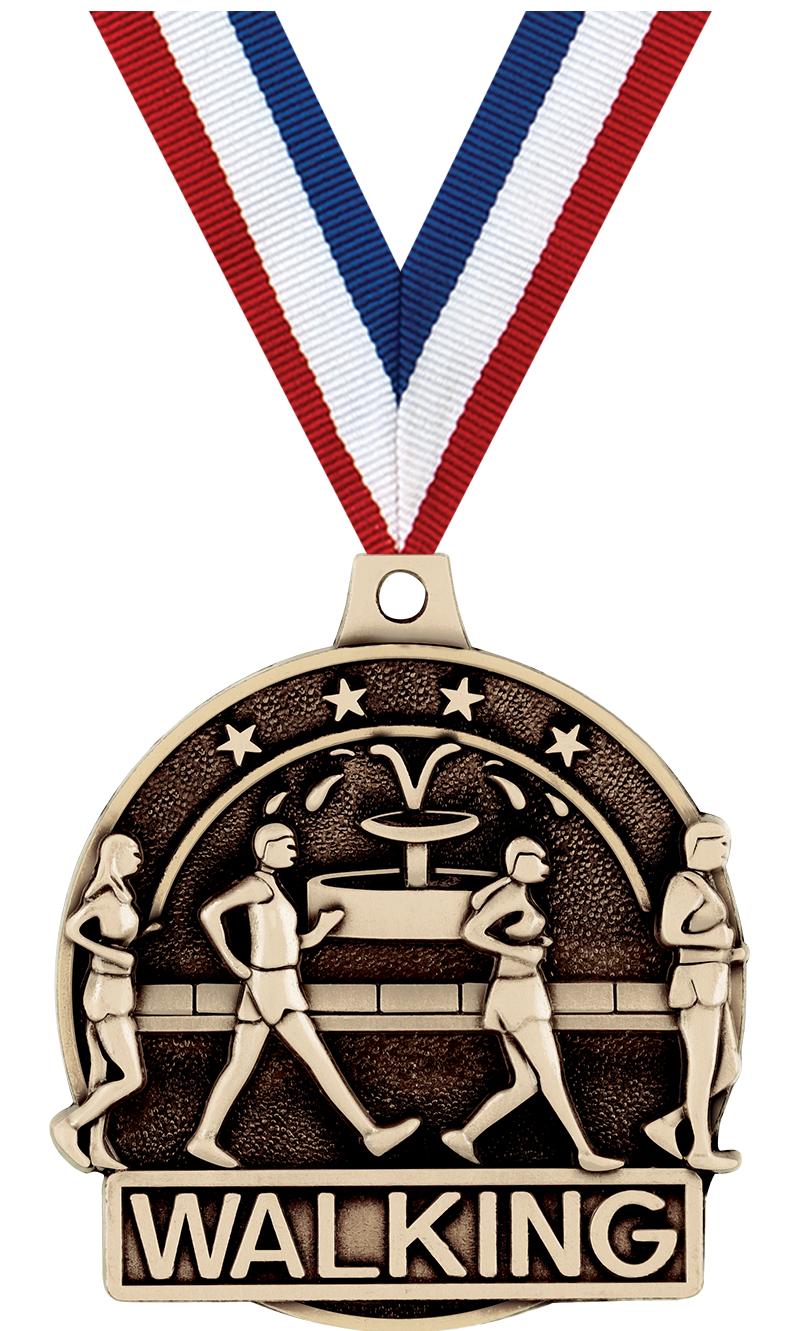 2" 3D WALKING MEDAL GOLD