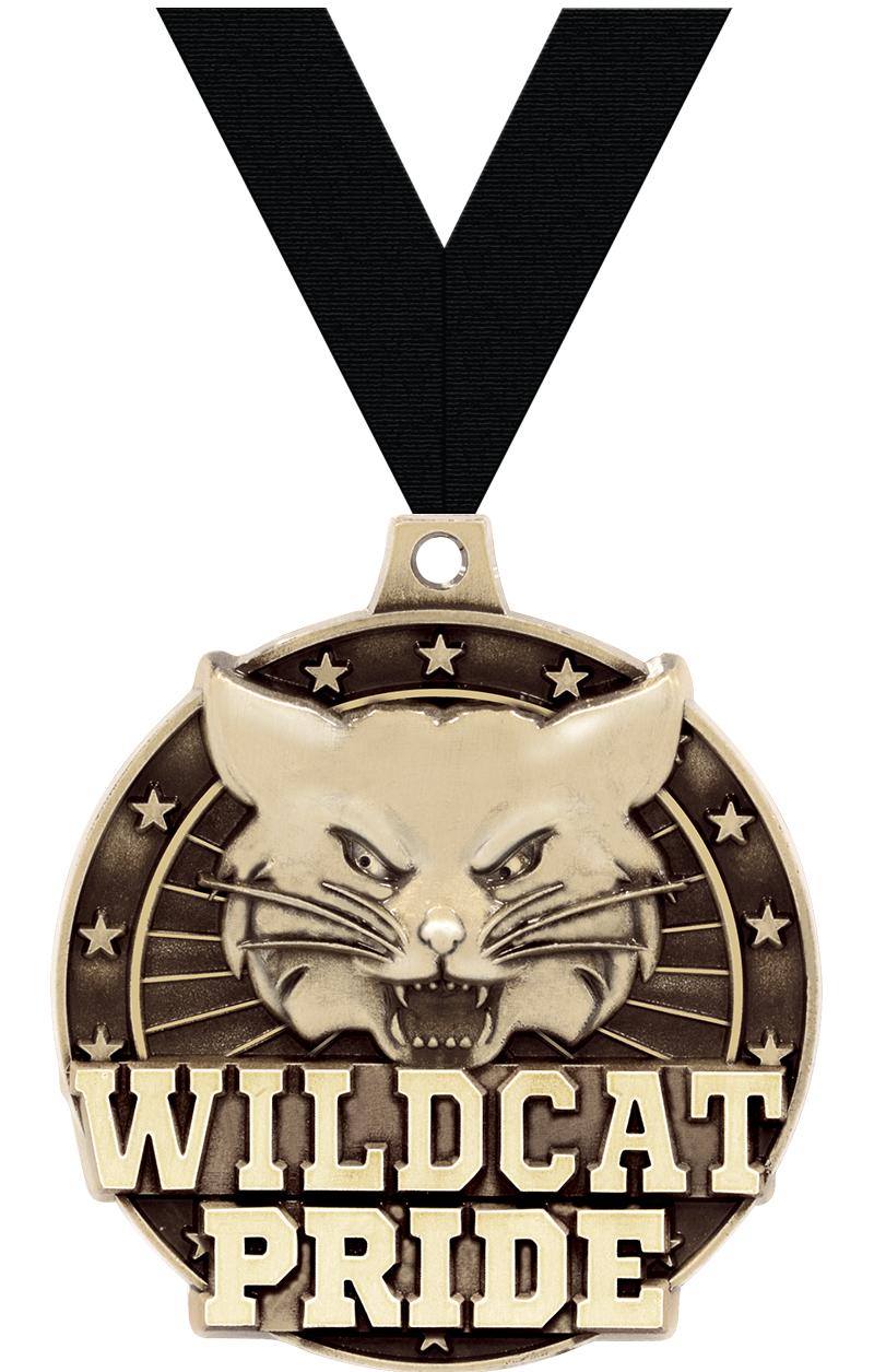 2" 3D WILDCAT PRIDE GOLD MEDAL
