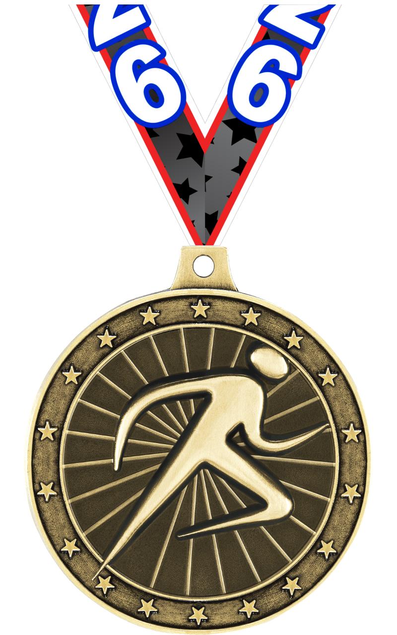 2" 3D ABSTRACT RUNNER GOLD MDL