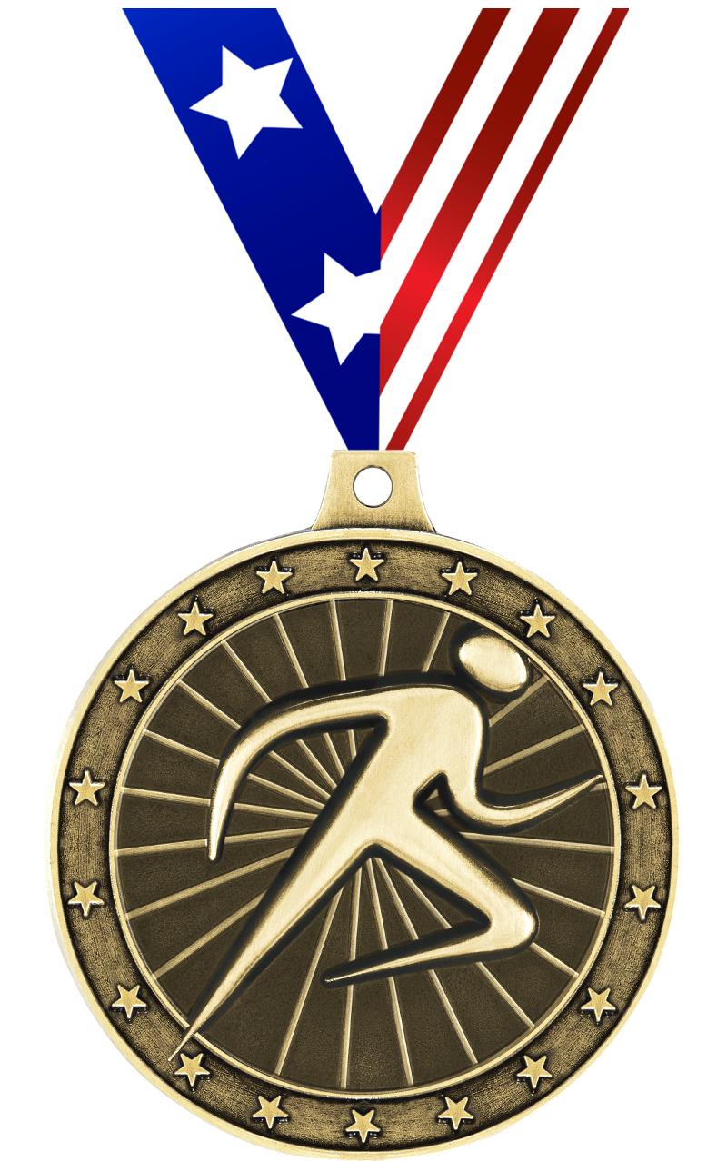 2" 3D ABSTRACT RUNNER GOLD MDL