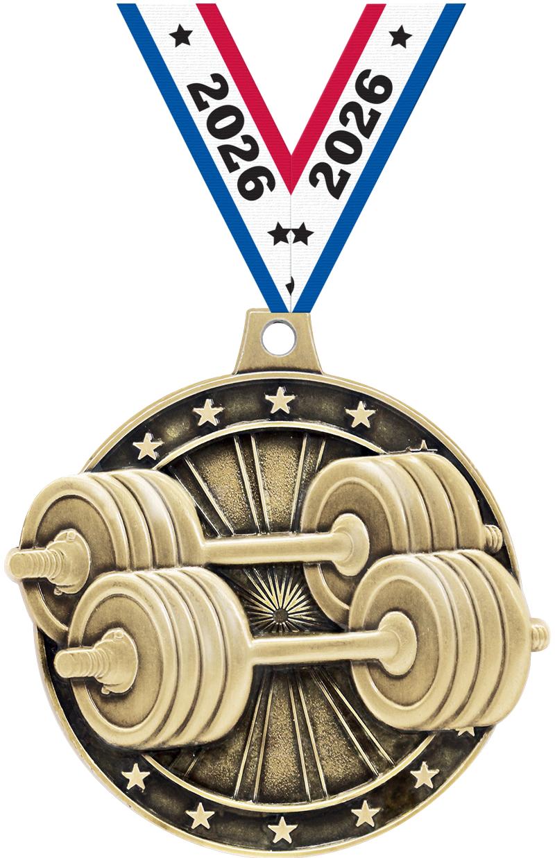 2"3D WEIGHTLIFTING GOLD MEDAL
