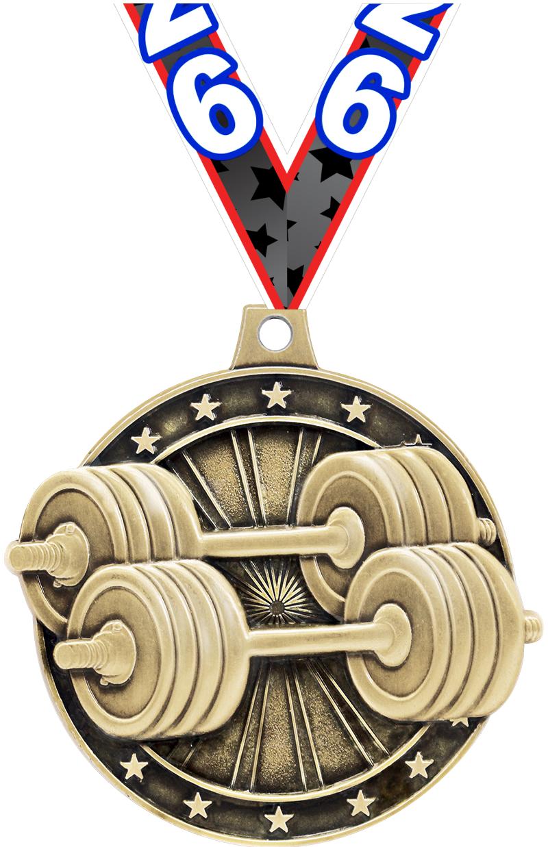 2"3D WEIGHTLIFTING GOLD MEDAL