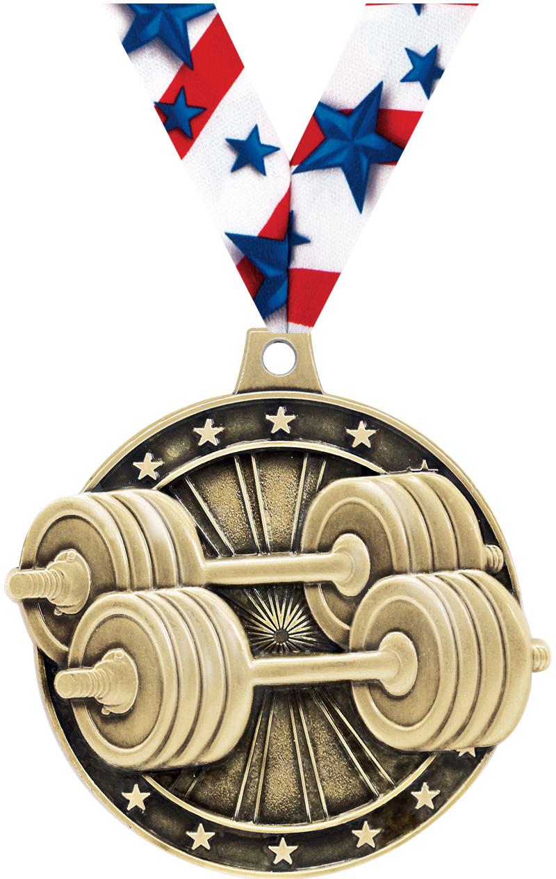 2"3D WEIGHTLIFTING GOLD MEDAL