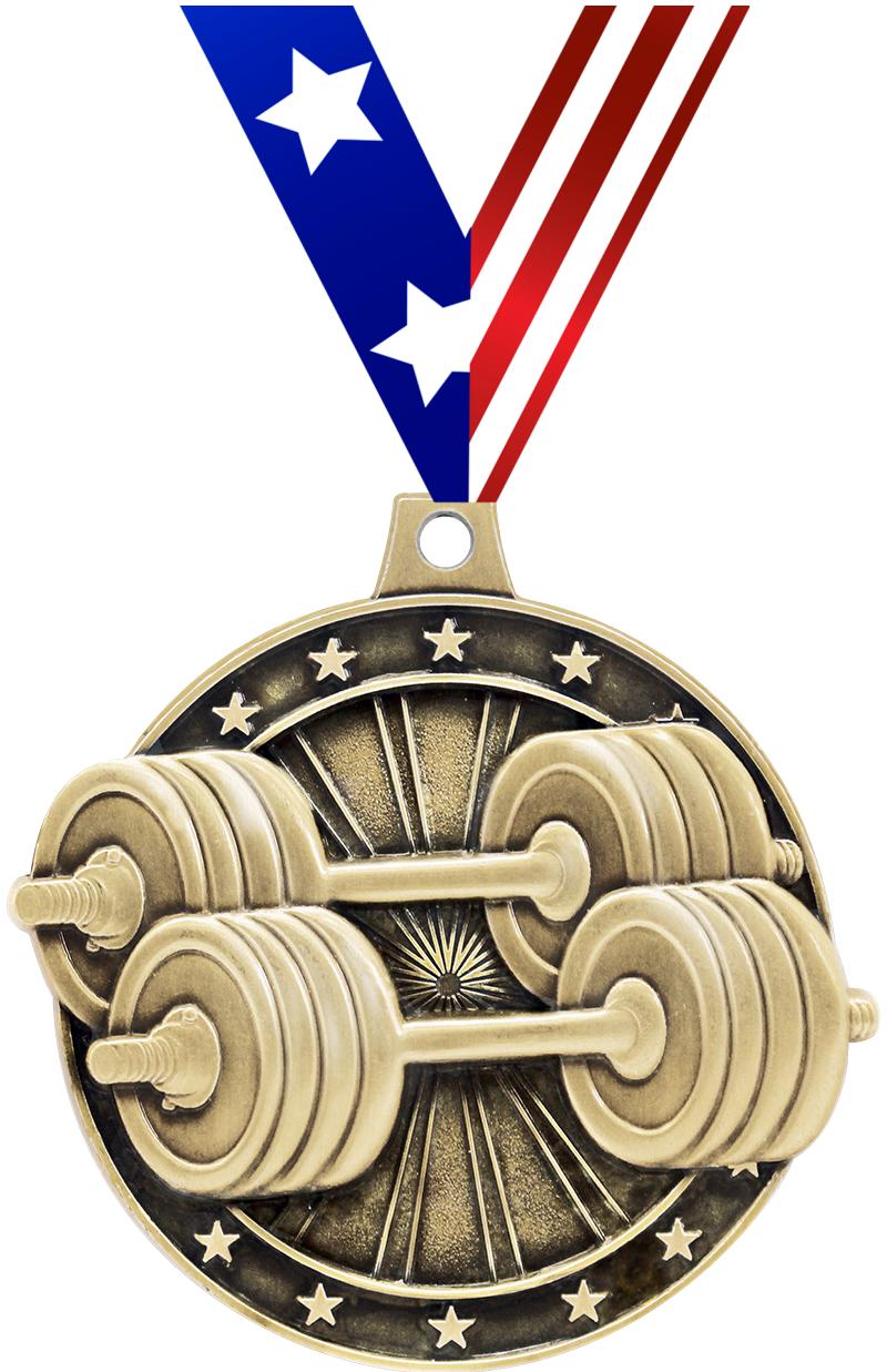 2"3D WEIGHTLIFTING GOLD MEDAL