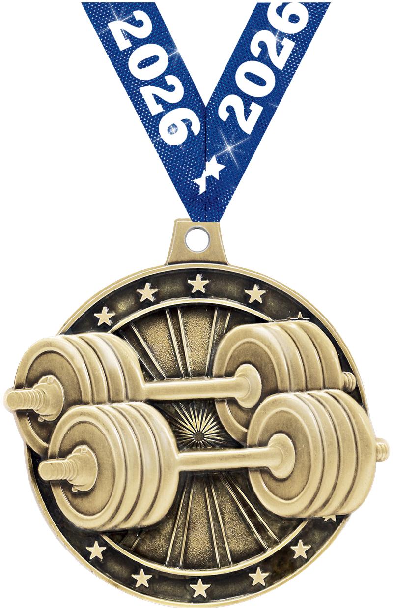 2"3D WEIGHTLIFTING GOLD MEDAL