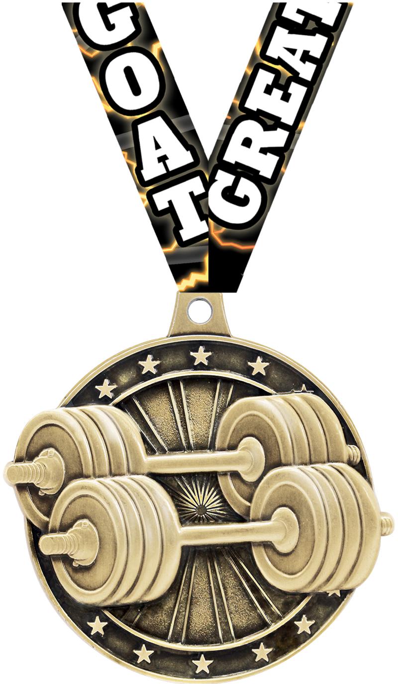 2"3D WEIGHTLIFTING GOLD MEDAL