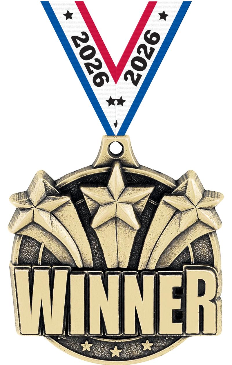 2" 3D WINNER MEDAL GOLD