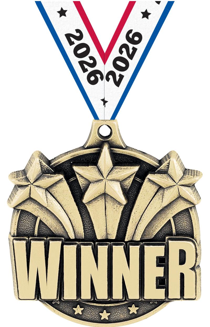 2" 3D WINNER MEDAL GOLD