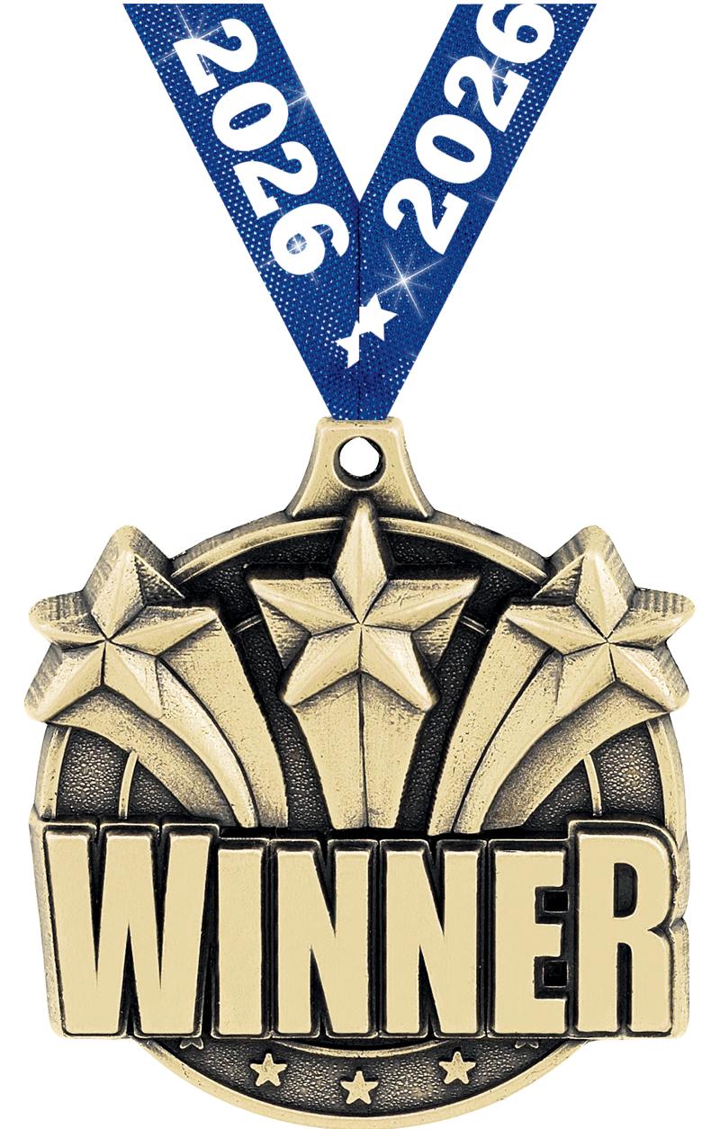 2" 3D WINNER MEDAL GOLD