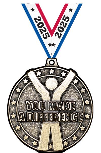2" 3D YOU MAKE A DIFF MEDAL GD