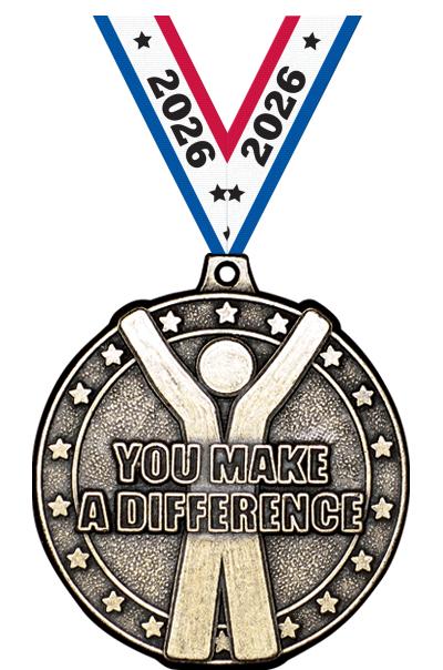 2" 3D YOU MAKE A DIFF MEDAL GD