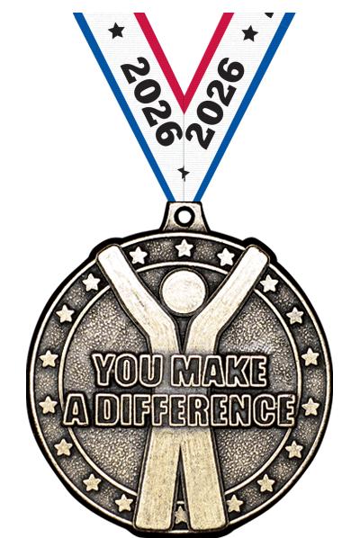 2" 3D YOU MAKE A DIFF MEDAL GD