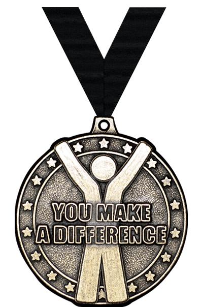 2" 3D YOU MAKE A DIFF MEDAL GD