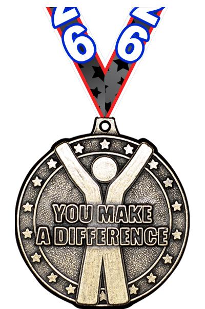 2" 3D YOU MAKE A DIFF MEDAL GD