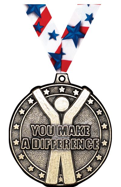 2" 3D YOU MAKE A DIFF MEDAL GD