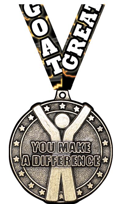 2" 3D YOU MAKE A DIFF MEDAL GD