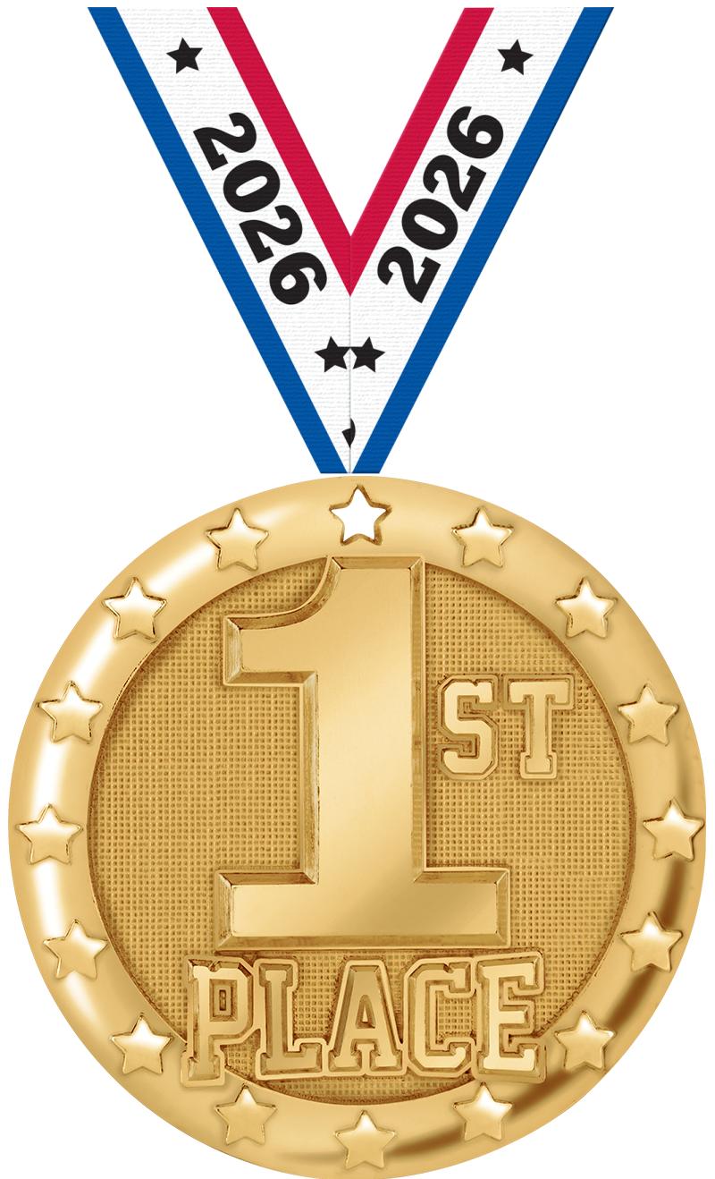 2" BLAZE 1ST PLACE MDL GLD