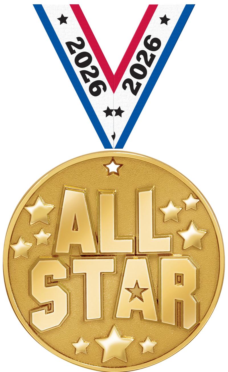 2" BLAZE ALL STAR MEDAL GOLD