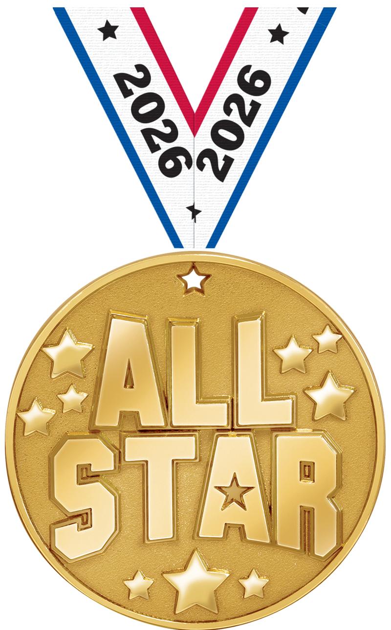 2" BLAZE ALL STAR MEDAL GOLD