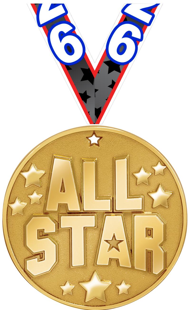 2" BLAZE ALL STAR MEDAL GOLD