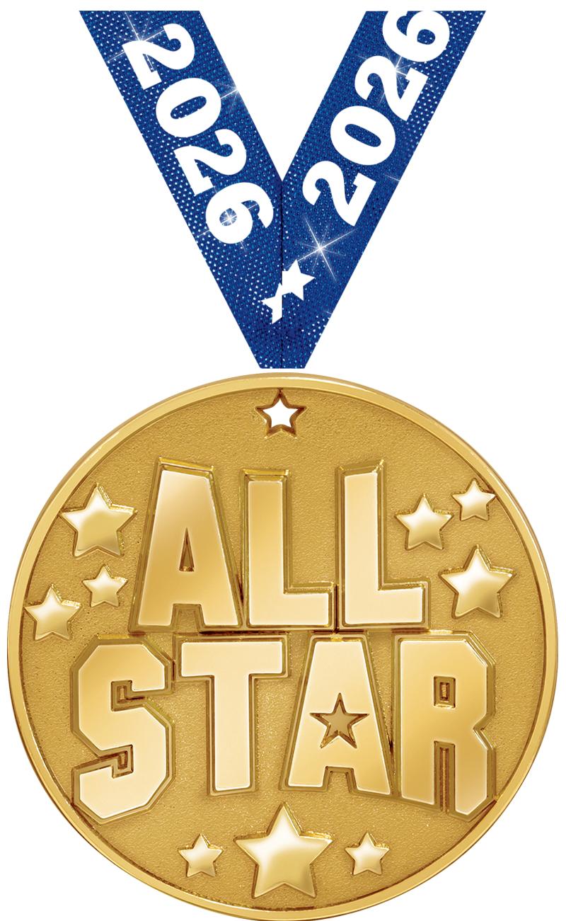 2" BLAZE ALL STAR MEDAL GOLD