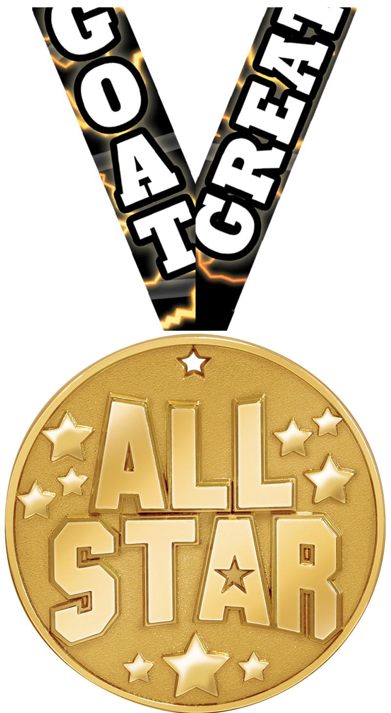 2" BLAZE ALL STAR MEDAL GOLD