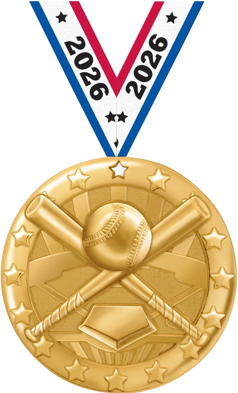 2" BLAZE BASEBALL MEDAL GOLD