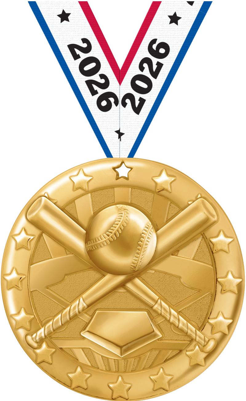 2" BLAZE BASEBALL MEDAL GOLD