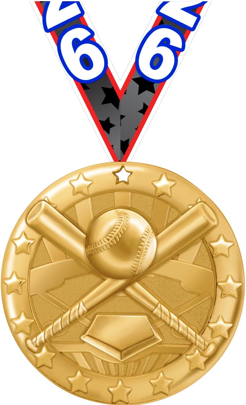 2" BLAZE BASEBALL MEDAL GOLD