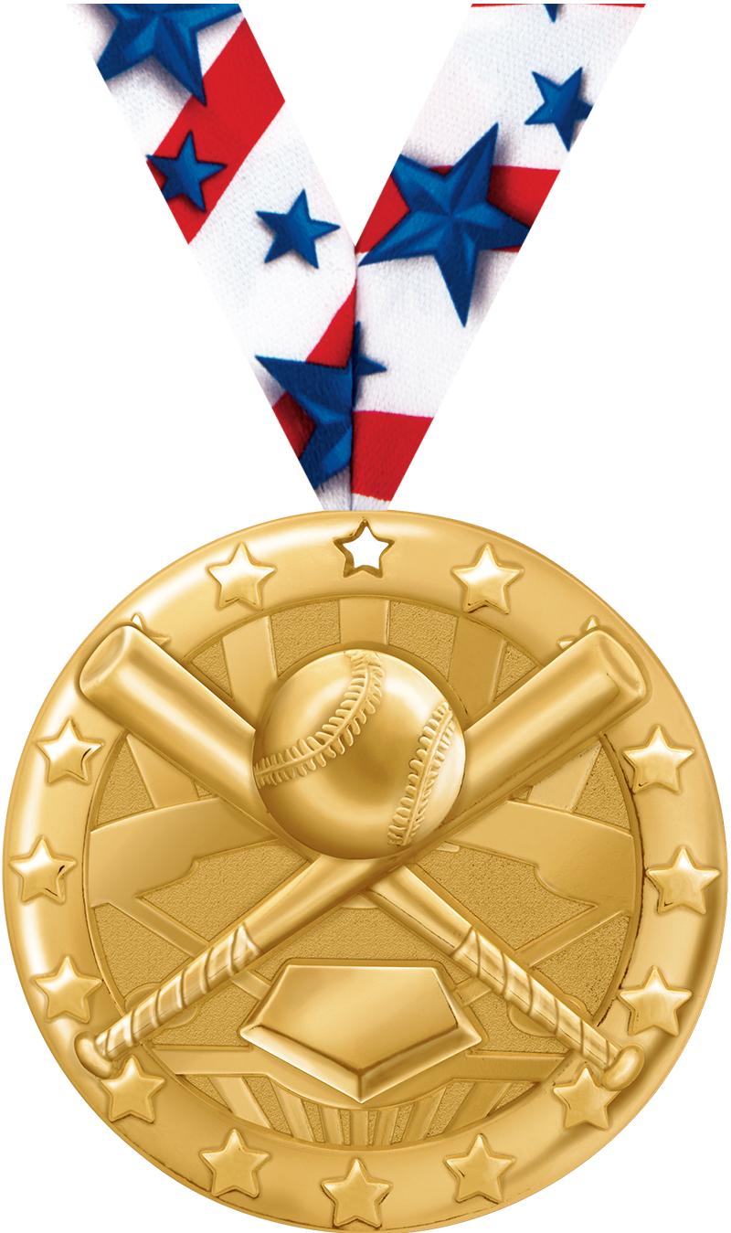 2" BLAZE BASEBALL MEDAL GOLD