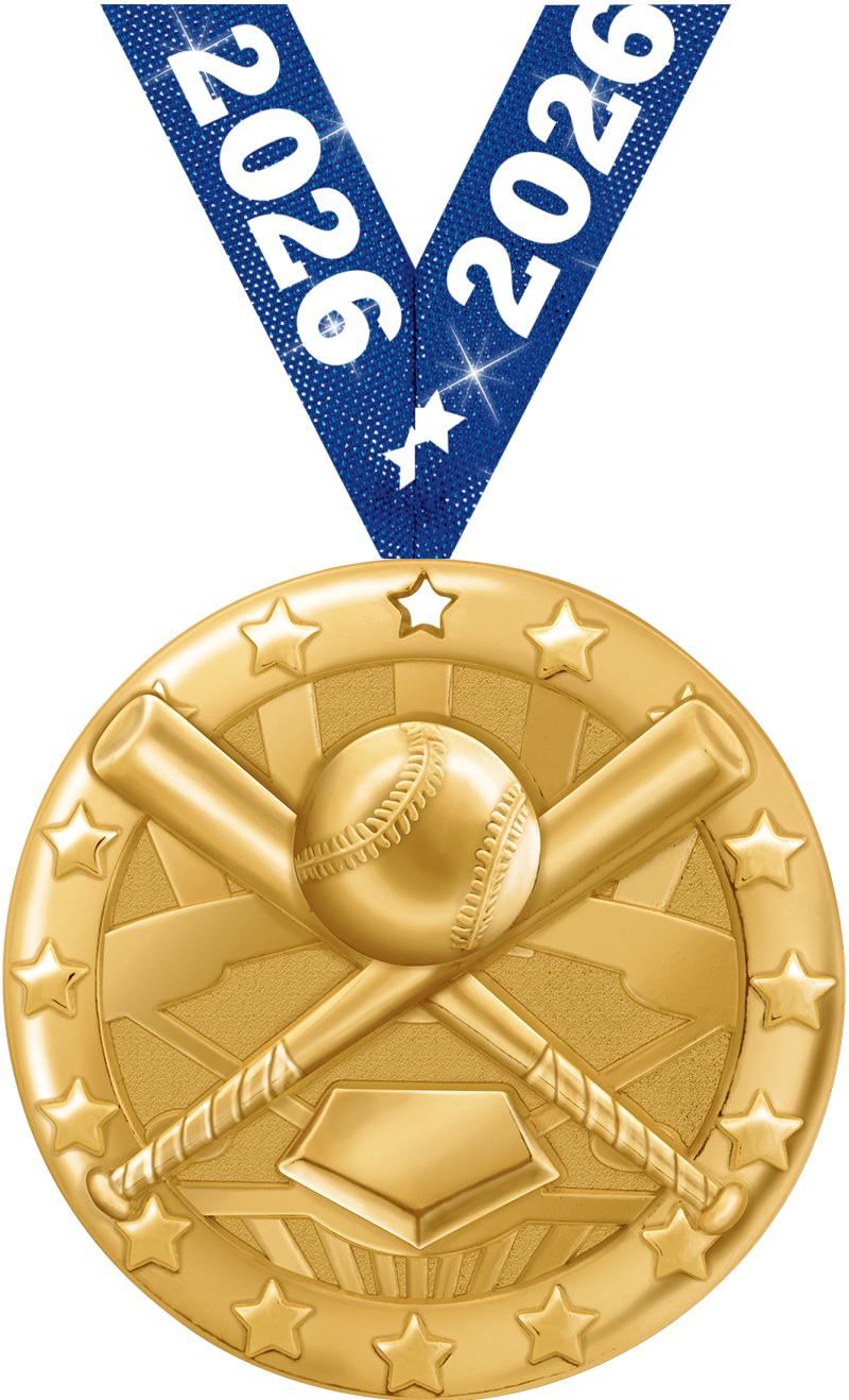 2" BLAZE BASEBALL MEDAL GOLD