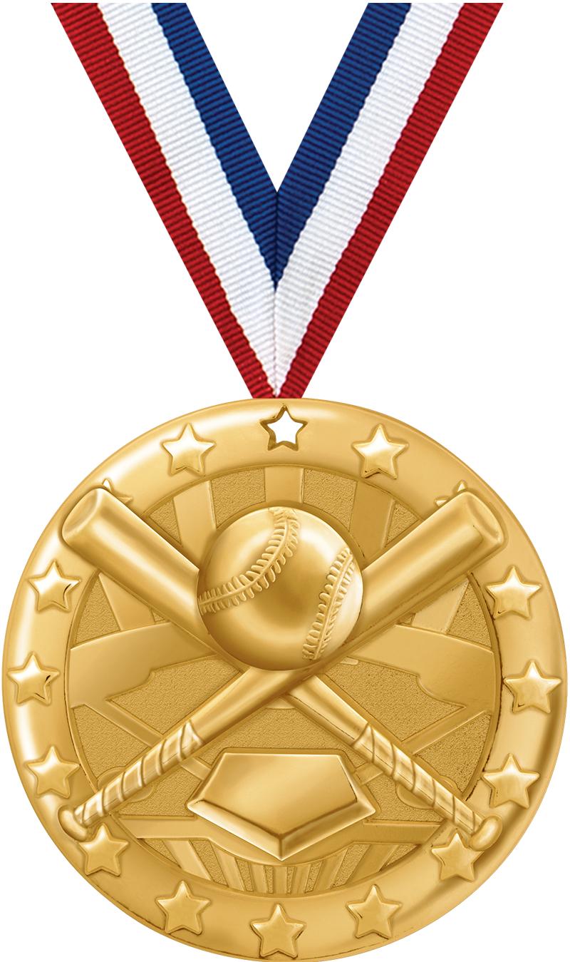 2" BLAZE BASEBALL MEDAL GOLD