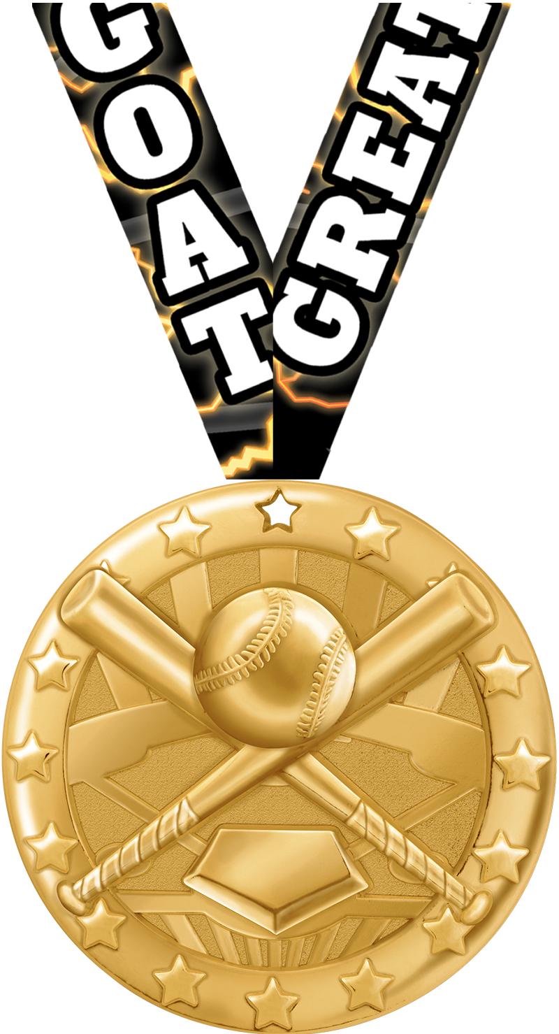 2" BLAZE BASEBALL MEDAL GOLD