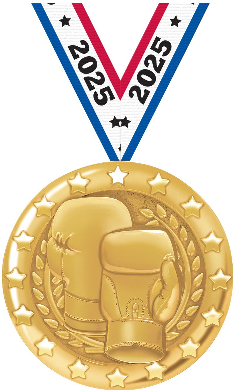 2" BLAZE BOXING MEDAL-GOLD