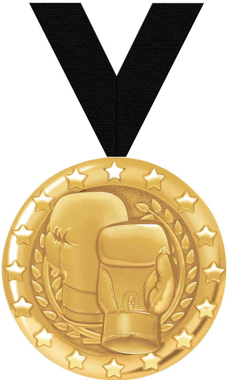 2" BLAZE BOXING MEDAL-GOLD
