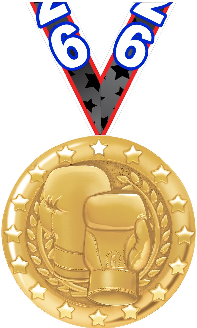 2" BLAZE BOXING MEDAL-GOLD