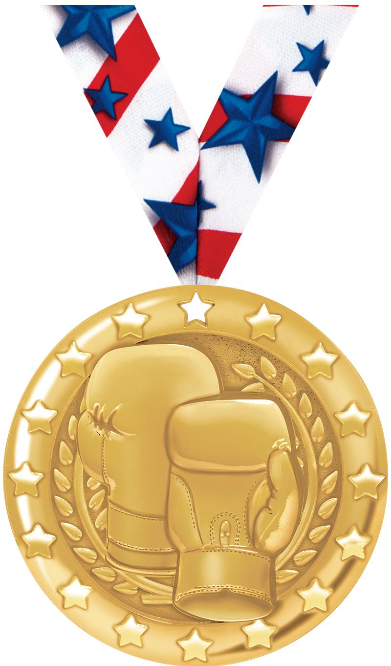 2" BLAZE BOXING MEDAL-GOLD
