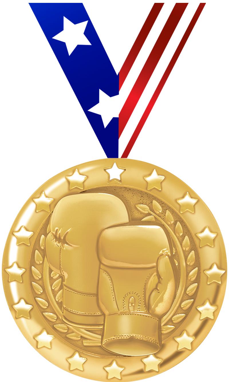 2" BLAZE BOXING MEDAL-GOLD
