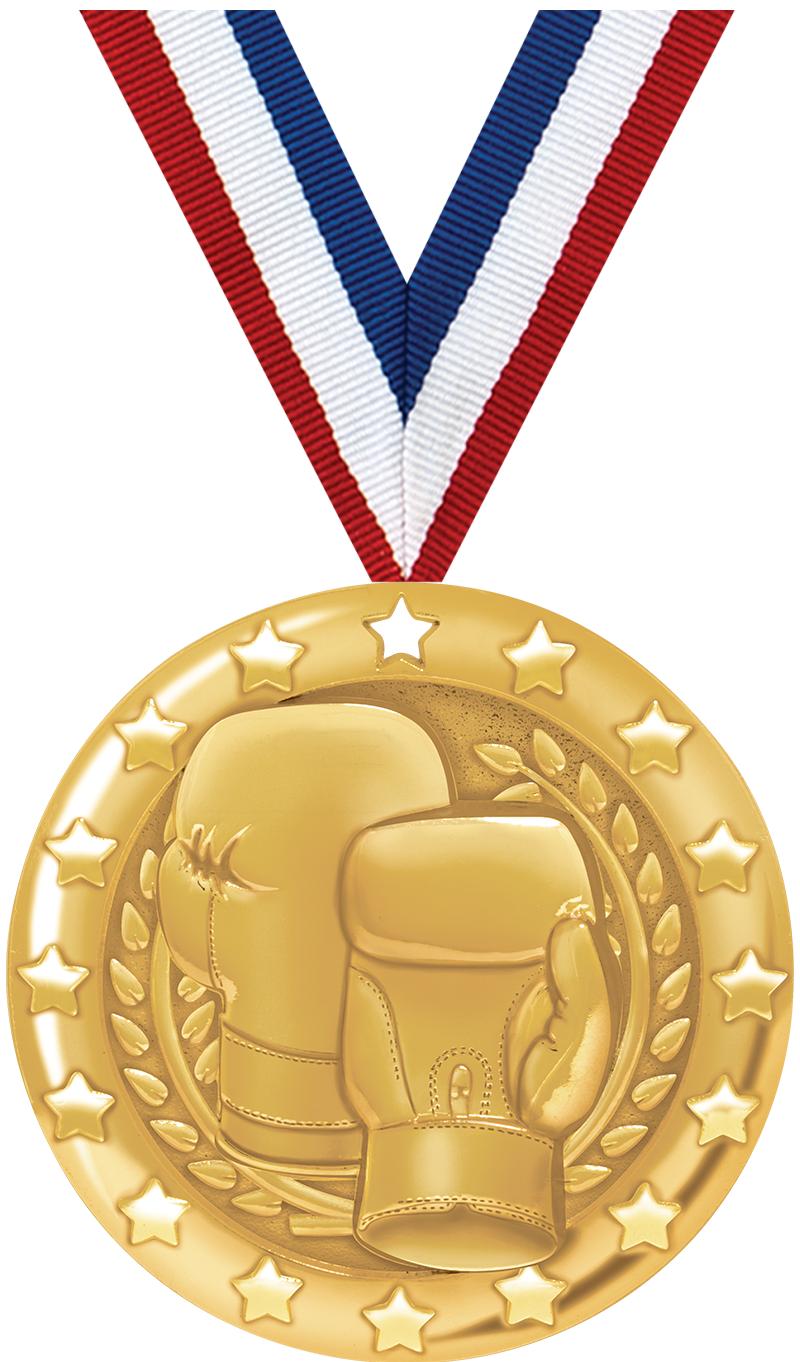 2" BLAZE BOXING MEDAL-GOLD