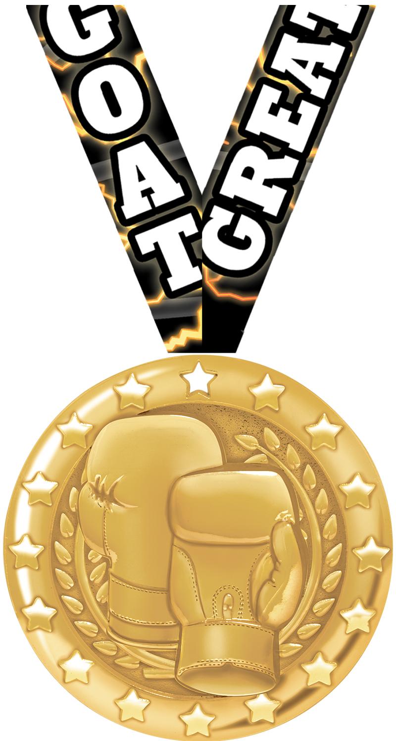 2" BLAZE BOXING MEDAL-GOLD