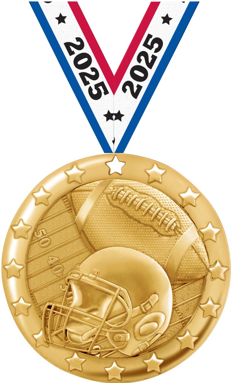 2" BLAZE FOOTBALL MDL GLD