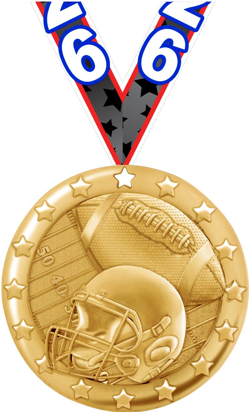 2" BLAZE FOOTBALL MDL GLD