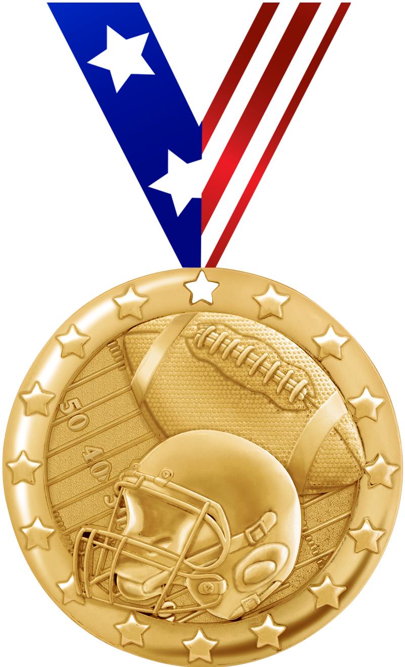 2" BLAZE FOOTBALL MDL GLD